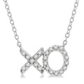 1/6 Ctw 'XO' Hugs and Kisses Round Cut Diamond Petite Fashion Pendant With Chain in 10K White Gold