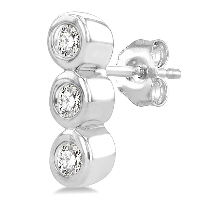 Bezel Set Petite Diamond Fashion Earrings