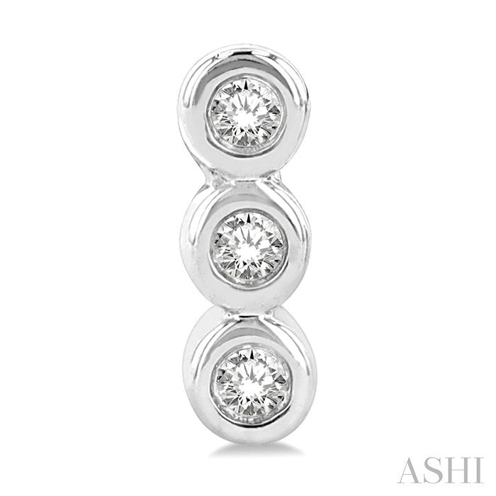 1/10 Ctw Petite Bezel Set Round Cut Diamond Fashion Stud Earrings in 10K White Gold