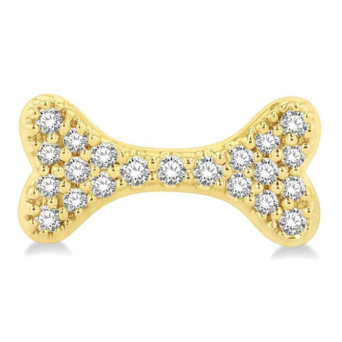 Dog Bone Petite Diamond Fashion Earrings