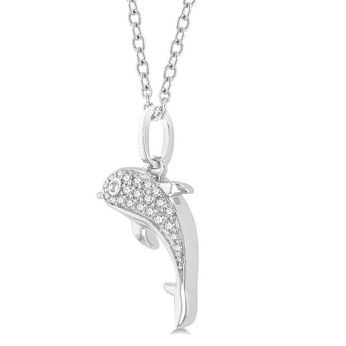 Aster Velour Dolphin Petite Diamond Fashion Pendant