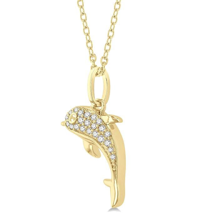 Beryl Minerva Dolphin Petite Diamond Fashion Pendant