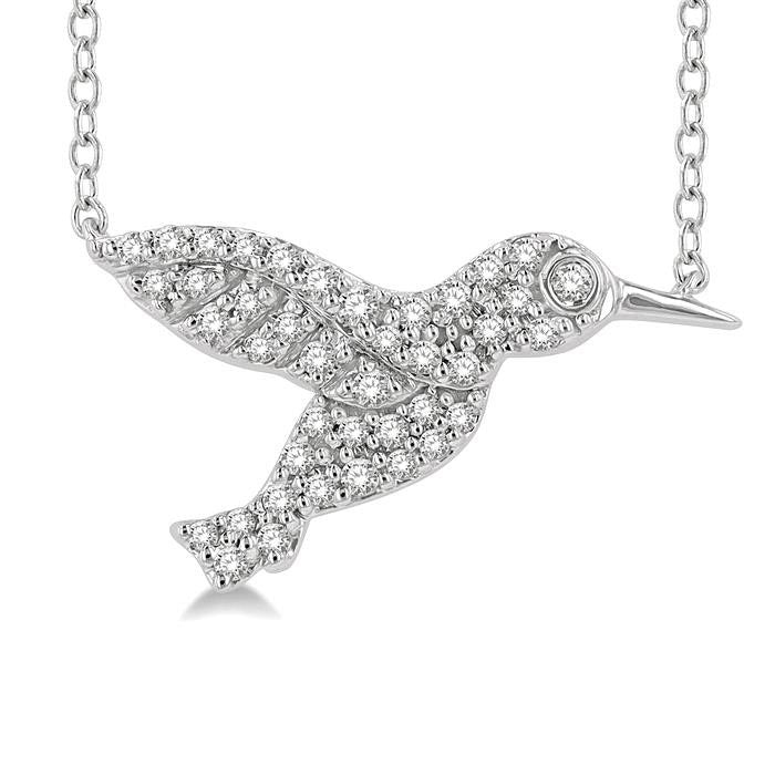 Eclipse Ultramarine Hummingbird Petite Diamond Fashion Pendant