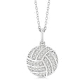 1/6 Ctw Petite Volleyball Round Cut Diamond Fashion Pendant With Chain in 10K White Gold