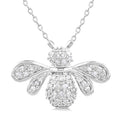 1/4 Ctw Petite Bumble Bee Round Cut Diamond Fashion Pendant With Chain in 10K White Gold