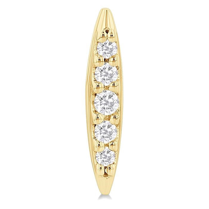 1/10 Ctw Petite Boat Shape Round Cut Diamond Fashion Stud Earrings in 10K Yellow Gold