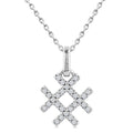 1/10 Ctw Petite Hashtag Motif Round Cut Diamond Fashion Pendant With Chain in 10K White Gold