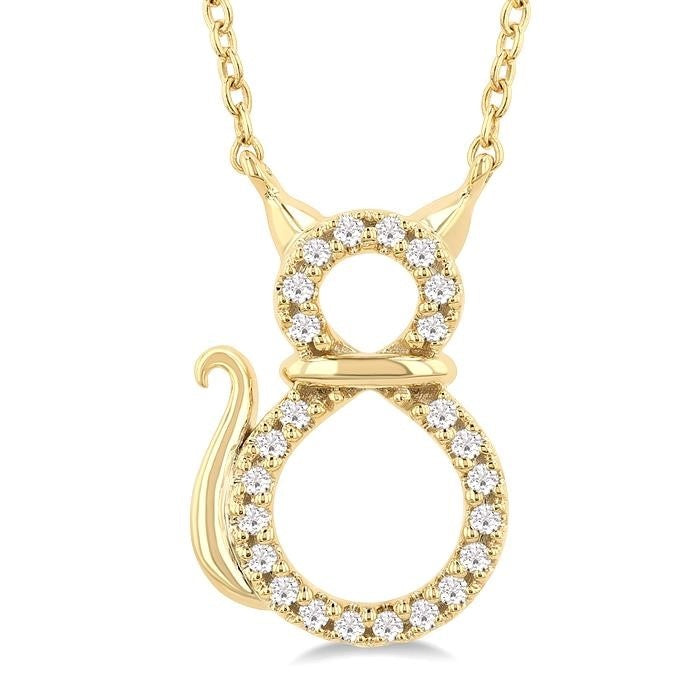 Selene Yvaine Cat Petite Diamond Fashion Pendant