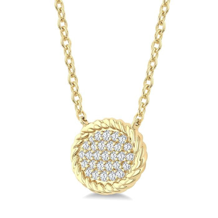 Pave-Set Oval Shape Rope Diamond Fashion Pendant