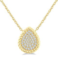 Pave-Set Pear Shape Rope Diamond Fashion Pendant