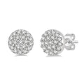 1/8 Ctw Disc Shape Round Cut Diamond Petite Fashion Earrings in 14K White Gold