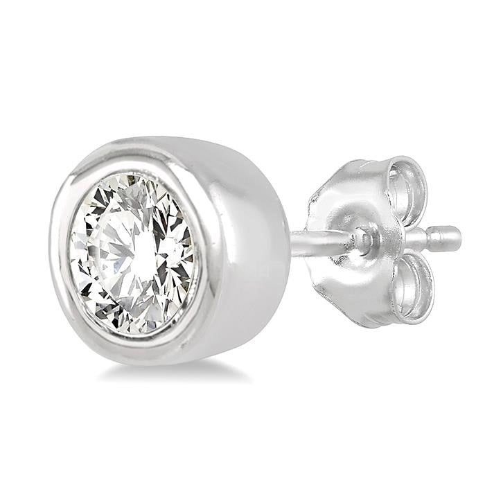 Bezel Set Petite Diamond Fashion Earrings
