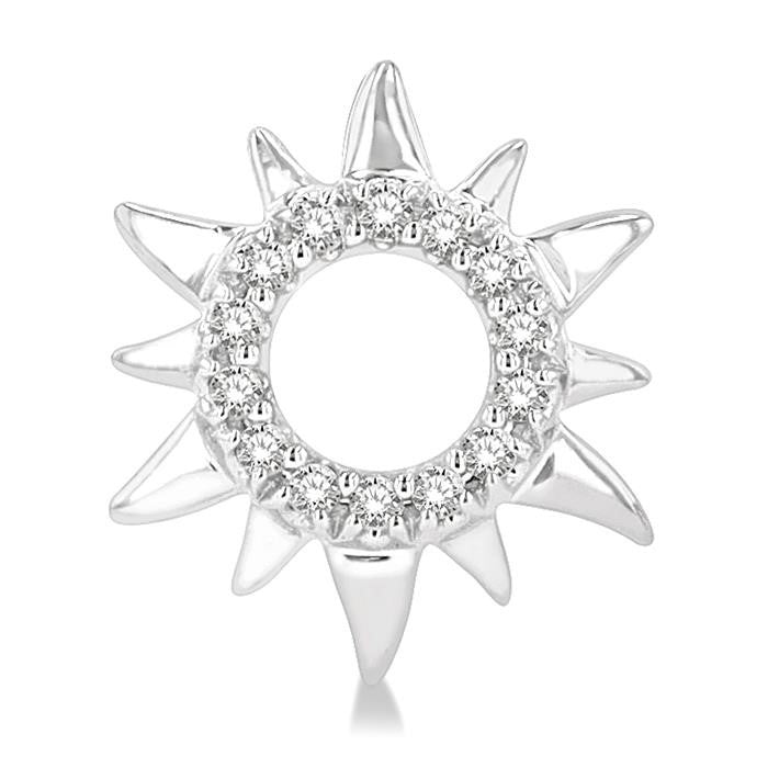 1/10 Ctw Petite Sun Round Cut Diamond Fashion Stud Earrings in 10K White Gold