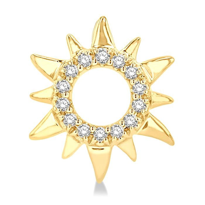 1/10 Ctw Petite Sun Round Cut Diamond Fashion Stud Earrings in 10K Yellow Gold