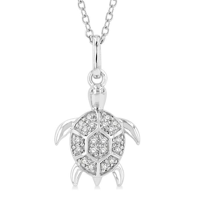 Saffron Sovereign Turtle Petite Diamond Fashion Pendant