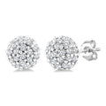 1/5 Ctw Petite Disco Ball Round Cut Diamond Fashion Stud Earrings in 10K White Gold