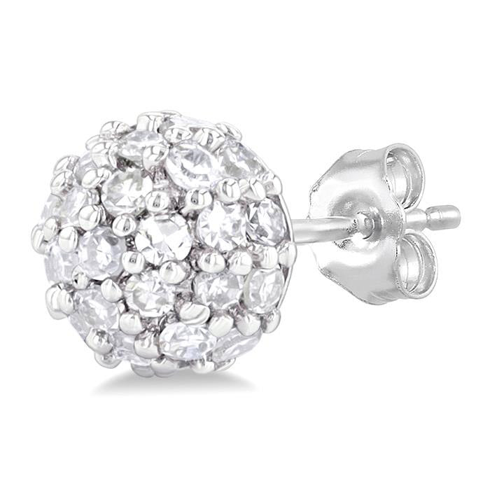 Disco Ball Petite Diamond Fashion Earrings