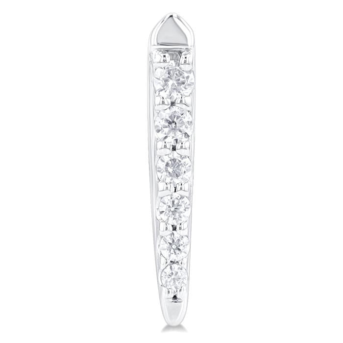 1/10 Ctw Petite Vertical Bar Graduated Round Cut Diamond Fashion Stud Earrings in 10K White Gold