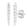 Vertical Bar Graduated Petite Diamond Fashion Earrings