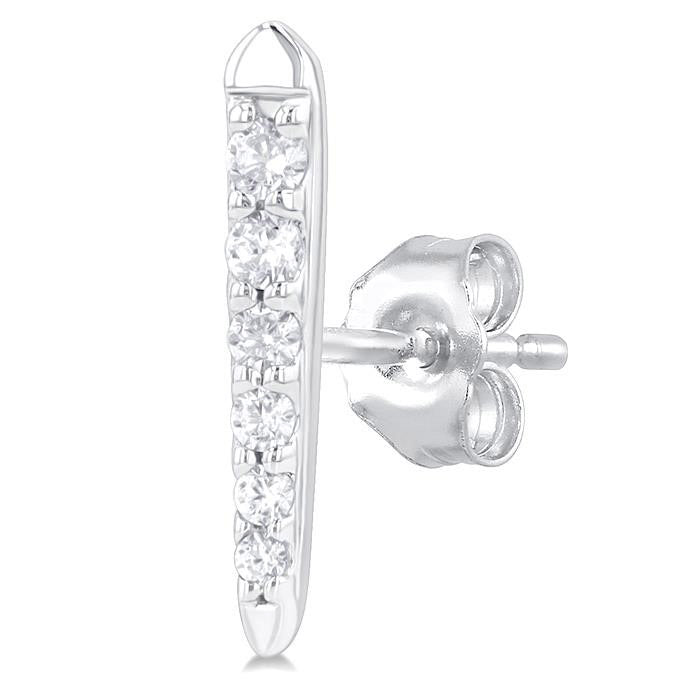 Vertical Bar Graduated Petite Diamond Fashion Earrings