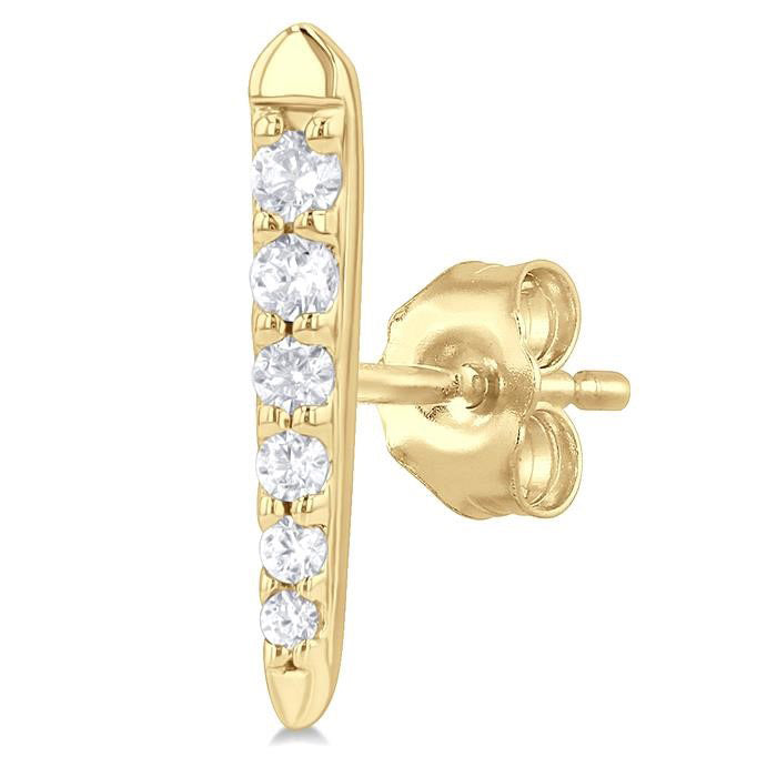 Vertical Bar Graduated Petite Diamond Fashion Earrings
