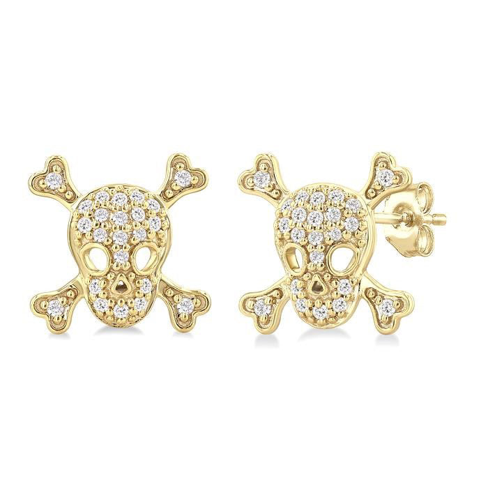 Skull Petite Diamond Fashion Earrings