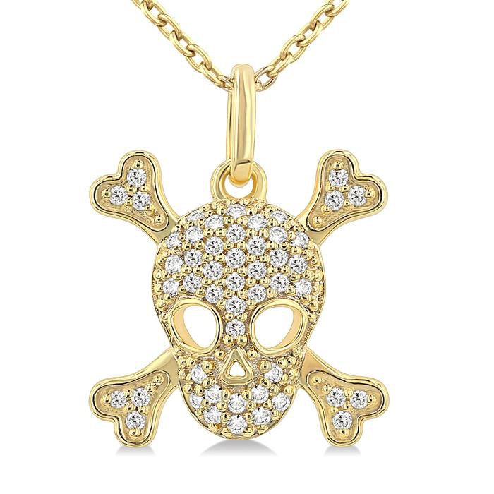Helios River Skull Petite Diamond Fashion Pendant