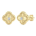 Clover Fluted Petite Diamond Fashion Earrings