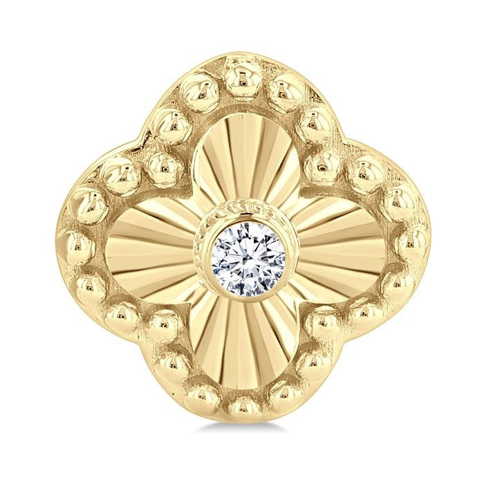 Clover Fluted Petite Diamond Fashion Earrings