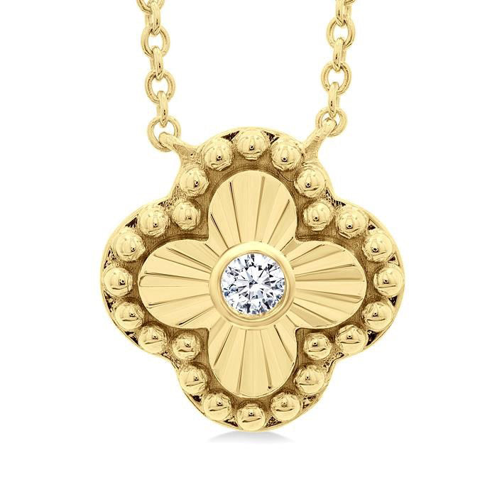 Artemis Zofia Clover Fluted Petite Diamond Fashion Pendant
