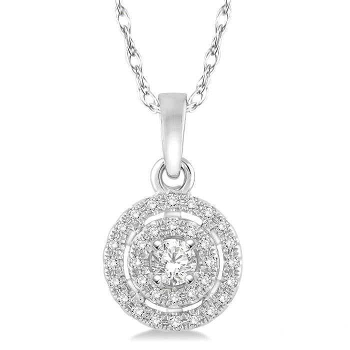 Round Shape Halo Diamond Fashion Pendant