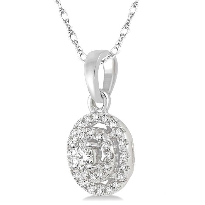Round Shape Halo Diamond Fashion Pendant