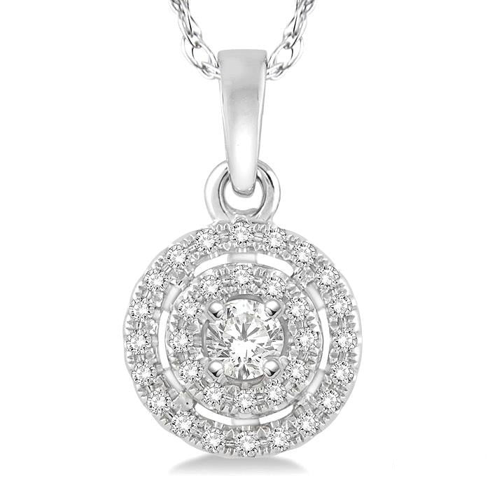 Round Shape Halo Diamond Fashion Pendant