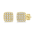 1/8 Ctw Cushion Shape Round Cut Diamond Petite Fashion Earrings in 14K Yellow Gold