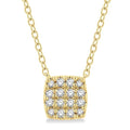 1/8 Ctw Cushion Shape Round Cut Diamond Petite Fashion Pendant With Chain in 14K Yellow Gold