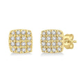 1/8 Ctw Cushion Shape Round Cut Diamond Petite Fashion Earrings in 10K Yellow Gold