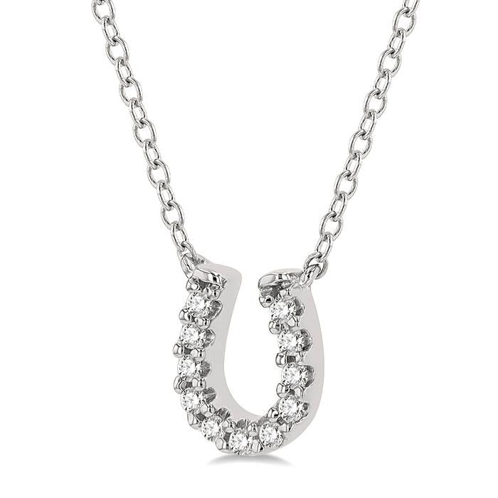 Indigo Cypress Horseshoe Petite Diamond Fashion Pendant