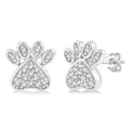 Dog Paw Petite Diamond Fashion Earrings