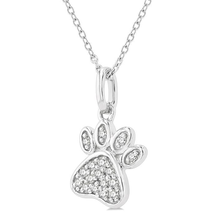 Jasper Victoire Dog Paw Petite Diamond Fashion Pendant