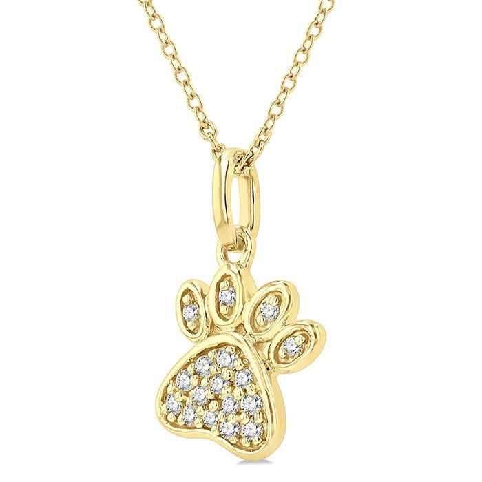 Iolanthe Tansy Dog Paw Petite Diamond Fashion Pendant
