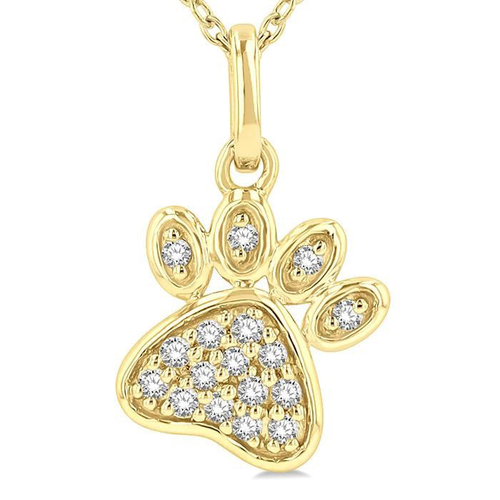 Iolanthe Tansy Dog Paw Petite Diamond Fashion Pendant