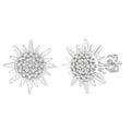 1/8 Ctw Petite Sun Round Cut Diamond Fashion Stud Earrings in 10K White Gold
