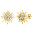 1/8 Ctw Petite Sun Round Cut Diamond Fashion Stud Earrings in 10K Yellow Gold