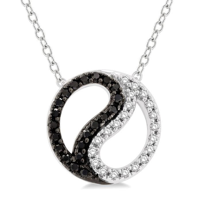 Waverly Eclipse Yin Yang Petite Black Diamond Fashion Pendant