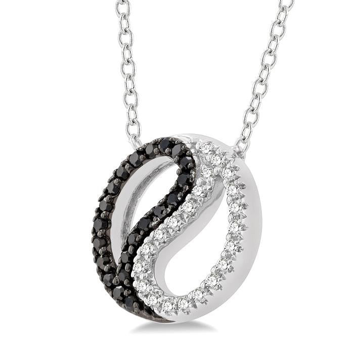 Waverly Eclipse Yin Yang Petite Black Diamond Fashion Pendant