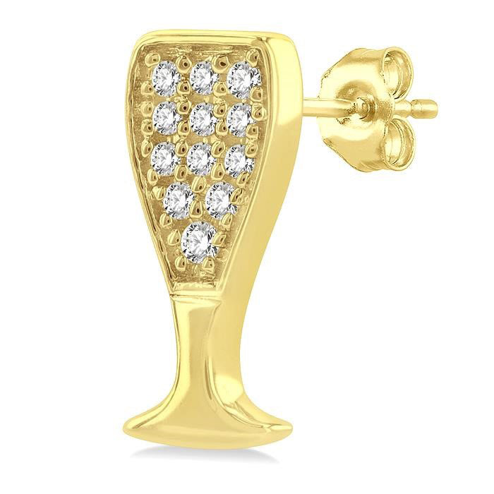 Champagne Glass Petite Diamond Fashion Earrings