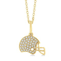 1/5 Ctw Petite Hockey Helmet Round Cut Diamond Fashion Pendant With Chain in 10K Yellow Gold
