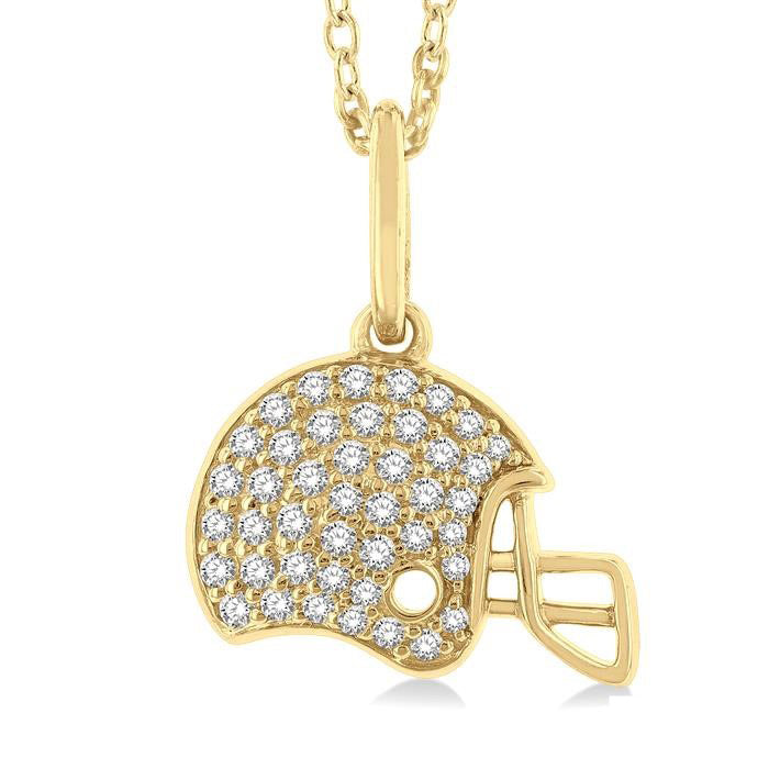 Football Helmet Petite Diamond Fashion Pendant