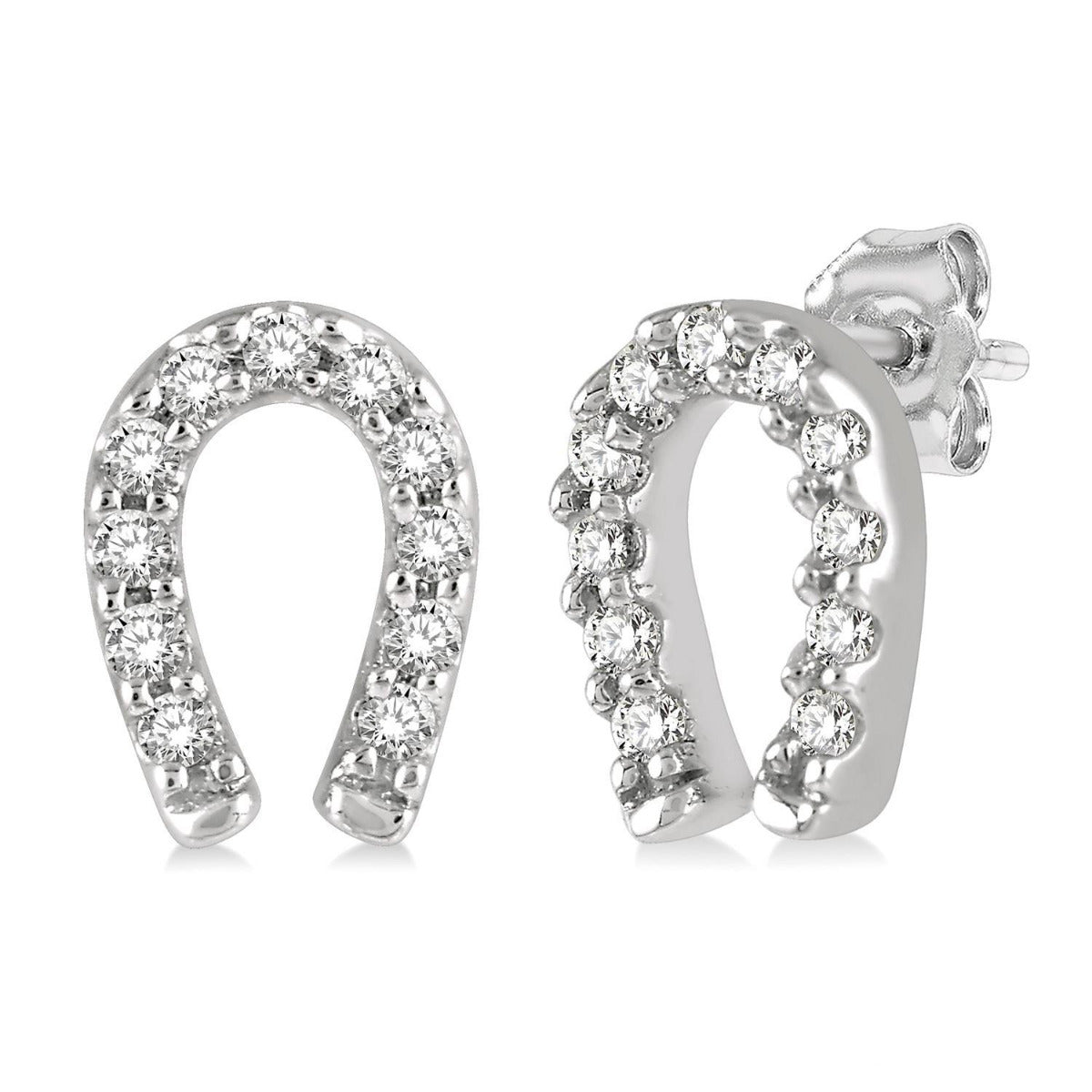 Horseshoe Petite Diamond Fashion Earrings