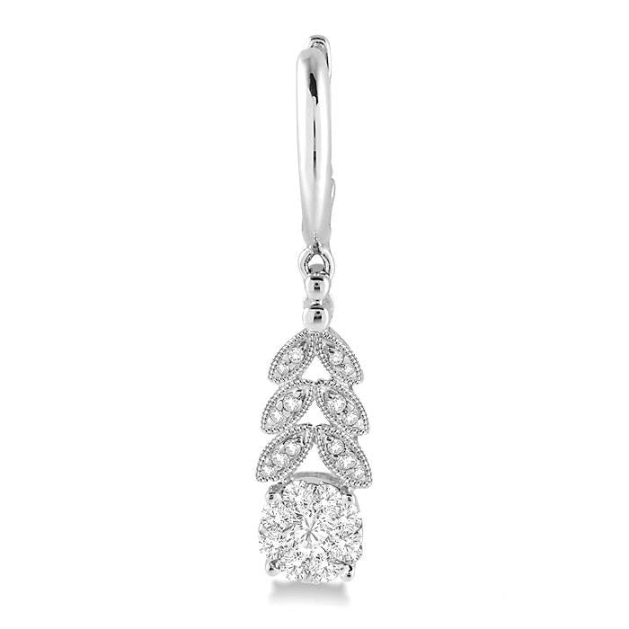 Shine Bright OraMir 14K White Gold Diamond Pave Earrings